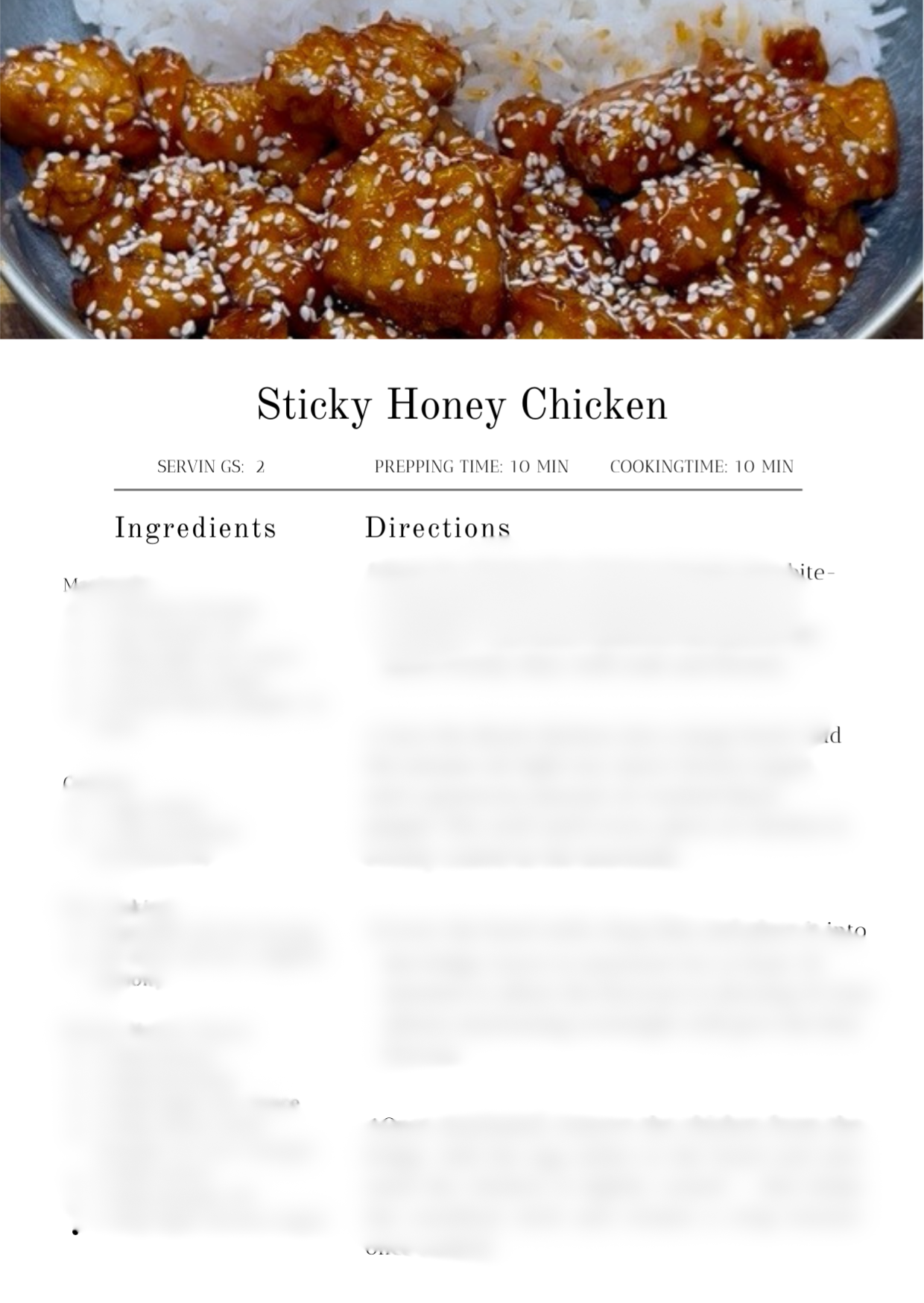 Sticky Honey Chicken