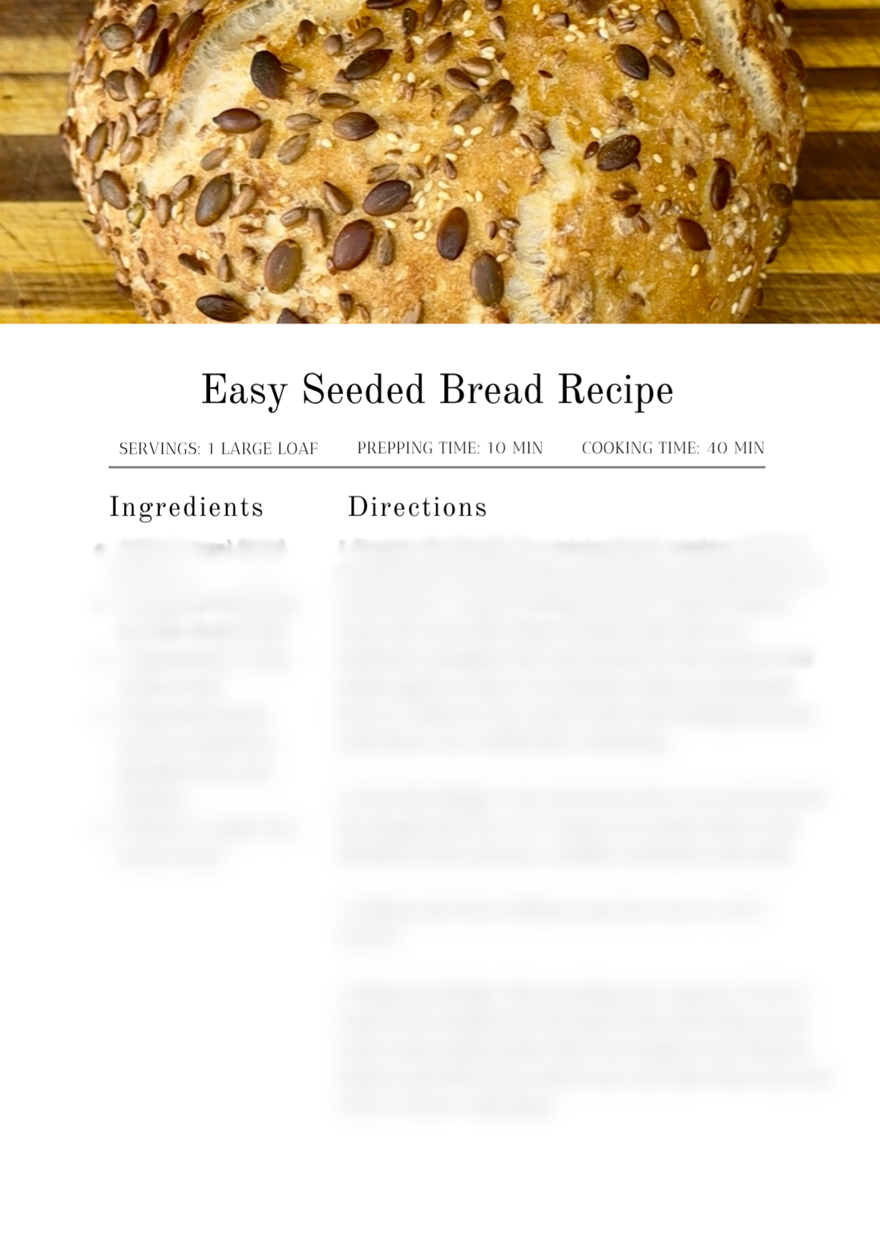 Easy Seeded Bread Recipe