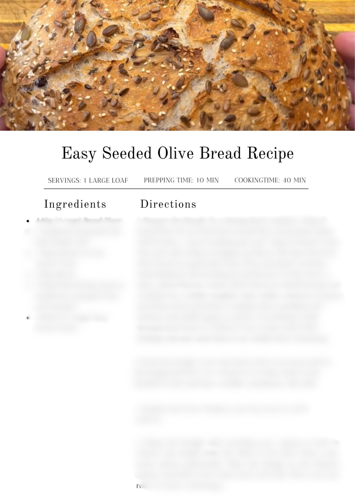 Seeded Olive Bread